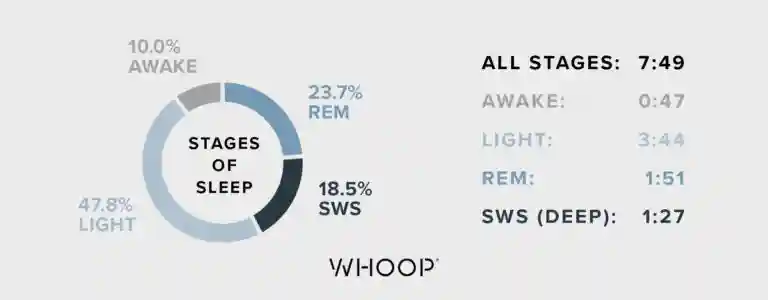 WHOOP average sleep stages