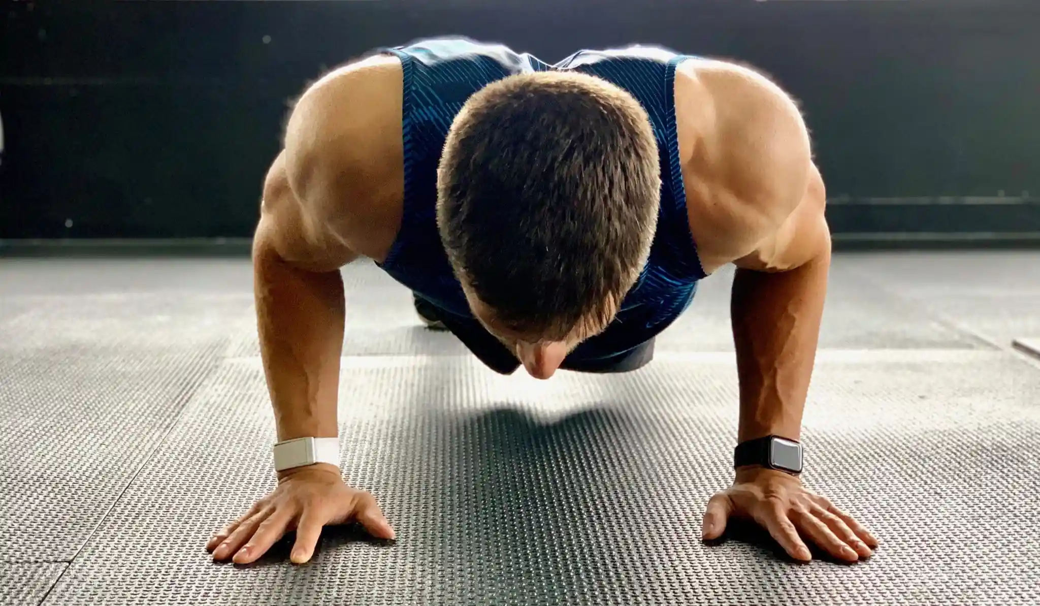 Michael Kummer does pushups at a lower intensity.