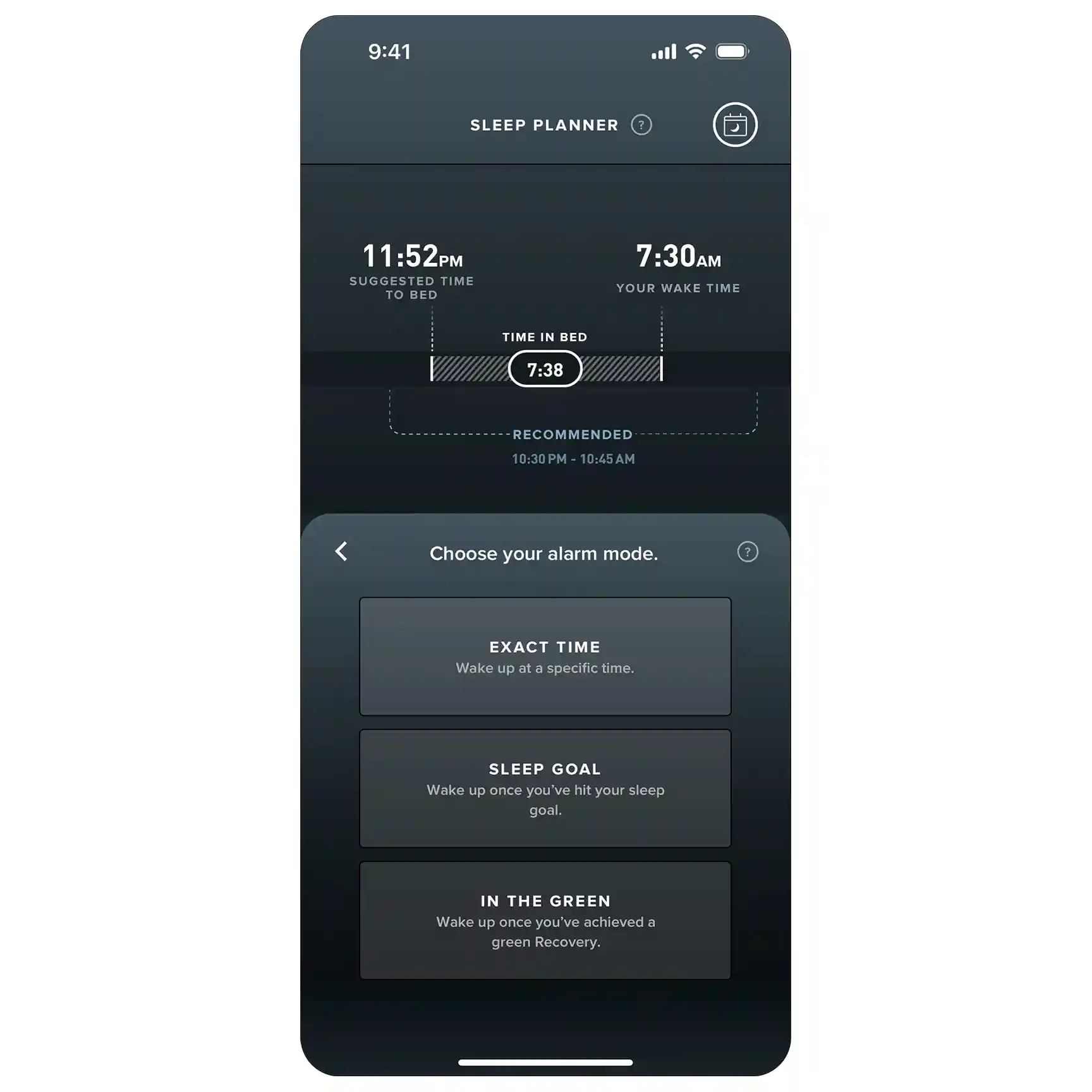 whoop sleep coach alarm