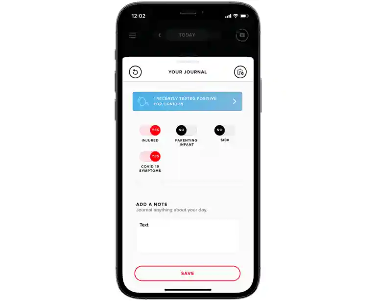 Track covid symptoms with whoop